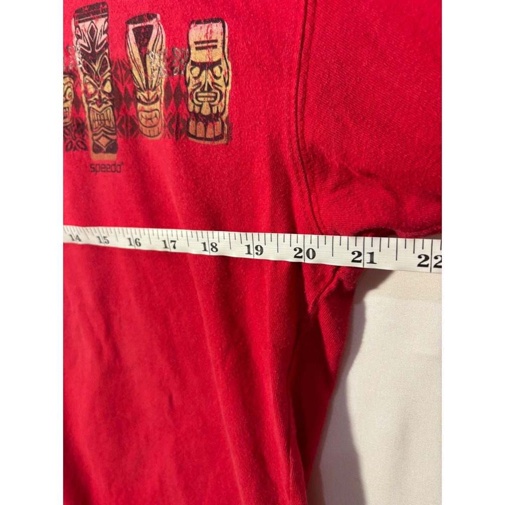 Casual Skater Tropical Tiki Surf Graphic Speedo T-Shirt Mens Large Red - Picture 6 of 7